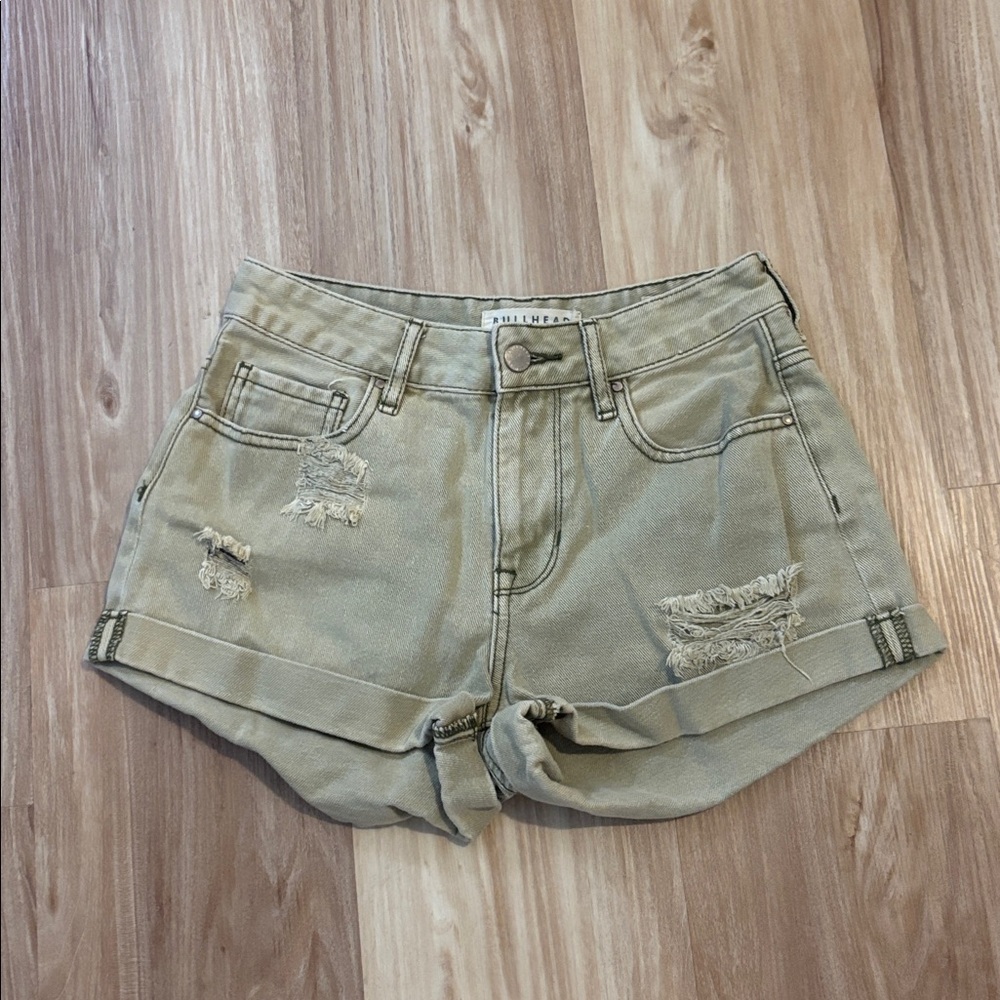 Bullhead High-Rise Tan Denim Shorts